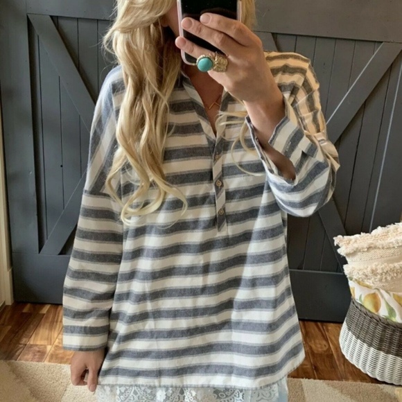 Plus Size | Boho Striped Tunic Blouse - Picture 2 of 7